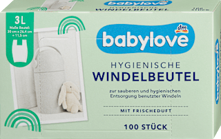 Пакети для викостаних памперсів Babylove Windelbeutel mit Frischeduft 3 л 100 шт/уп - Фото 1 Пакети для викостаних памперсів Babylove Windelbeutel mit Frischeduft 3 л 100 шт/уп - зображення 1