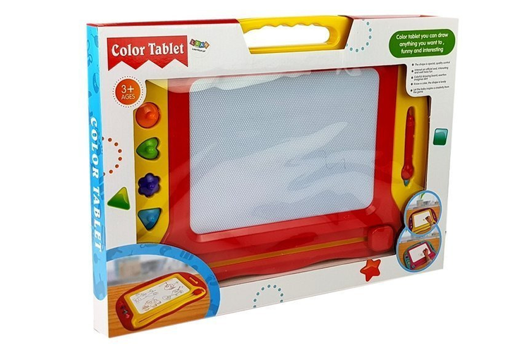 Магнітна дошка для малювання LEAN Toys червона з жовтим, 4 відбитки (5905214972974) - зображення 6