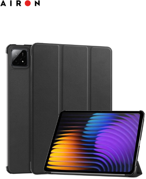Чехол для планшета Airon Premium для Xiaomi Pad 7/7 Pro с защитной пленкой и салфеткой Black (4822352781171) - изображение 3