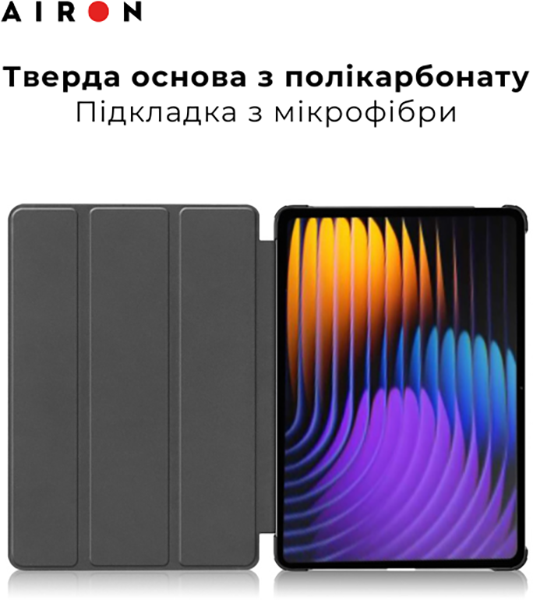 Чехол для планшета Airon Premium для Xiaomi Pad 7/7 Pro с защитной пленкой и салфеткой Black (4822352781171) - изображение 5