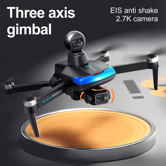Квадрокоптер S185 с 3-осевым подвесом, GPS, экраном на пульте 7.2", FPV 5G, до 5000 м, лазерным обходом препятствий + кардридер - изображение 6
