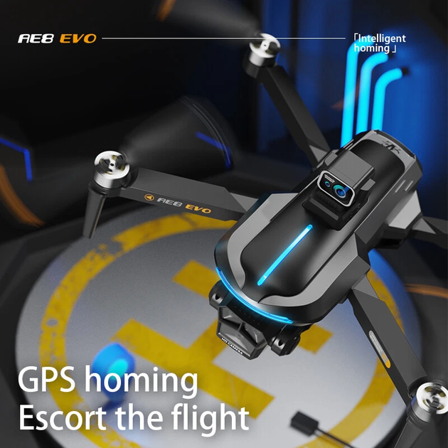 Квадрокоптер AE8 EVO с камерой 4K, GPS, экраном на пульте 4.5", обходом препятствий, до 25 мин полета - изображение 8