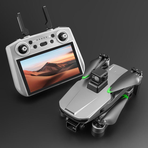 Квадрокоптер AOTULIGHT S155 2.7K GPS с 3-осевым подвесом, лазерный обход препятствий 360°, FPV Wi-Fi 5G, дрон до 6 км, до 40 мин полёта, пульт с экраном, бесколлекторные моторы - Фото 3 Квадрокоптер AOTULIGHT S155 2.7K GPS с 3-осевым подвесом, лазерный обход препятствий 360°, FPV Wi-Fi 5G, дрон до 6 км, до 40 мин полёта, пульт с экраном, бесколлекторные моторы - изображение 3