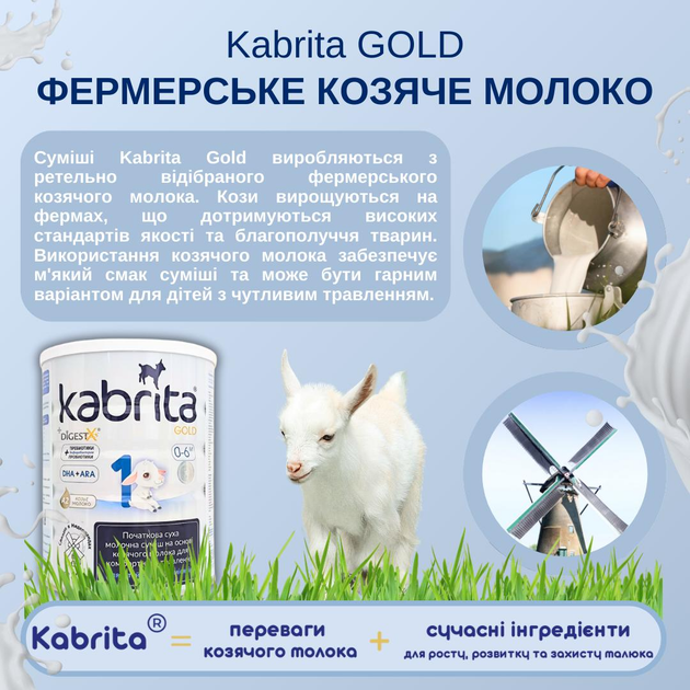 Набор KABRITA 1 GOLD (0 – 6 мес) детская смесь на основе козьего молока, 2х800 г, Нидерланды - изображение 10