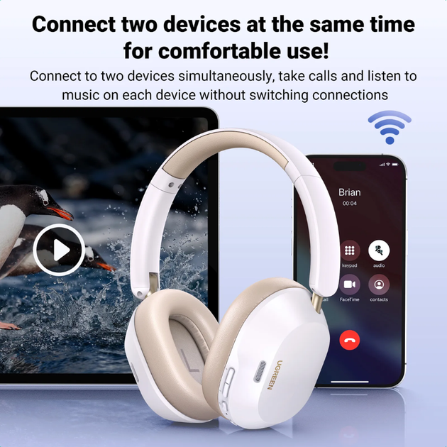 Беспроводные наушники - полноразмерная TWS гарнитура Ugreen HP203 HiTune Max5c ANC (35758) - изображение 7