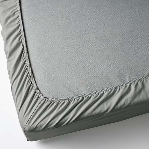 Простынь на резинке 140х200 см серая IKEA DVALA постельное белье двуспальное 100% хлопок ИКЕА ДВАЛА - Фото 4 Простынь на резинке 140х200 см серая IKEA DVALA постельное белье двуспальное 100% хлопок ИКЕА ДВАЛА - изображение 4