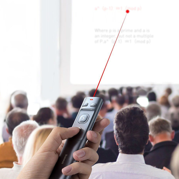 Презентер Baseus Orange Dot WKCD000013 wireless remote control with laser pointer for presentations Grey (6953156209404) - зображення 12