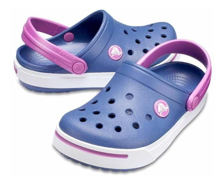 Дитячі крокси для дівчинки Crocs Crocband II Clogs Bijou Blue/Wild Orchid - зображення 4