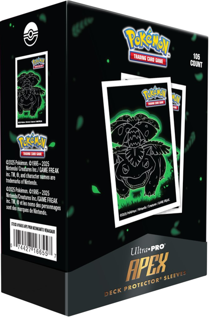 Koszulki na karty kolekcjonerskie Ultra Pro: Pokémon - Apex Deck Protector Sleeves - Neon Kanto - Venusaur (0074427166557) - obraz 1