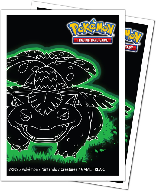 Koszulki na karty kolekcjonerskie Ultra Pro: Pokémon - Apex Deck Protector Sleeves - Neon Kanto - Venusaur (0074427166557) - obraz 2