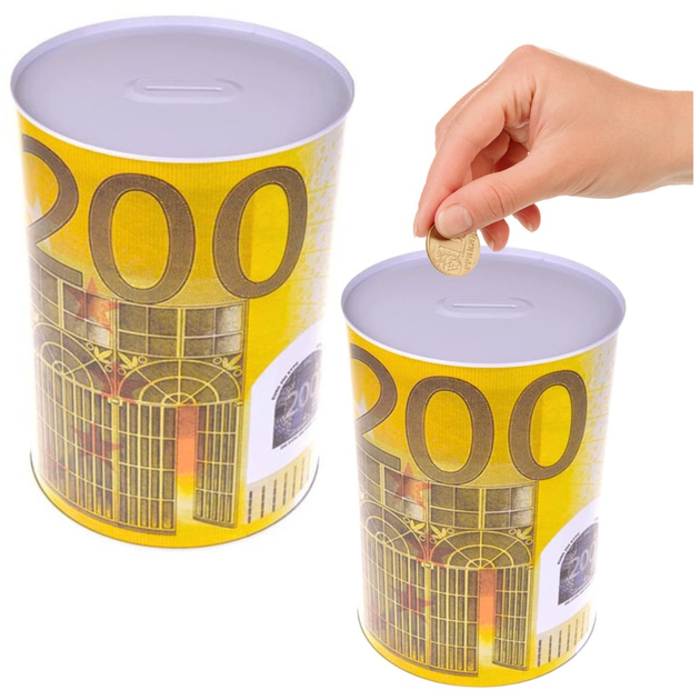 Скарбничка LEAN Toys металева банка дизайн 200 євро 16.5 х 12 см 22091 (5905991044475) - зображення 3