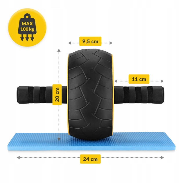 Ролик (гімнастичне колесо) для преса 4FIZJO Ab Wheel XL Black/Yellow (P-5907739314444) - зображення 11