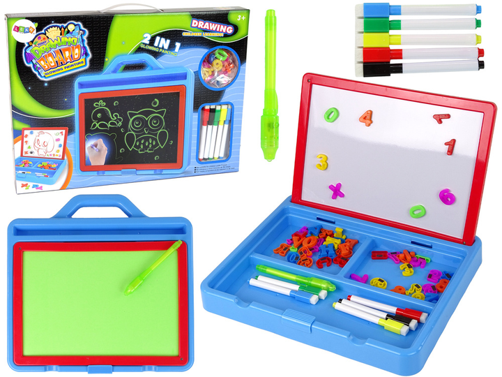 Zestaw do rysowania LEAN Toys znikopis magnetyczny dwustronny z pisakami i magnesami (5905515356367) - obraz 1