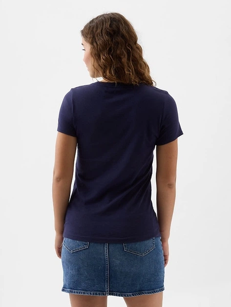 Футболка женская хлопковая GAP (4826241296647) Logo XS синяя - Фото 2 Футболка женская хлопковая GAP (4826241296647) Logo XS синяя - изображение 2