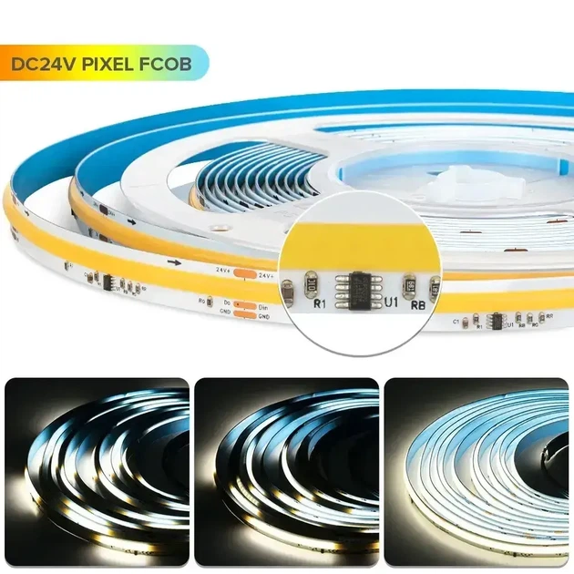 Светодиодная LED лента Бегущая волна COB 24v 360led/m ip20 Белый - изображение 2