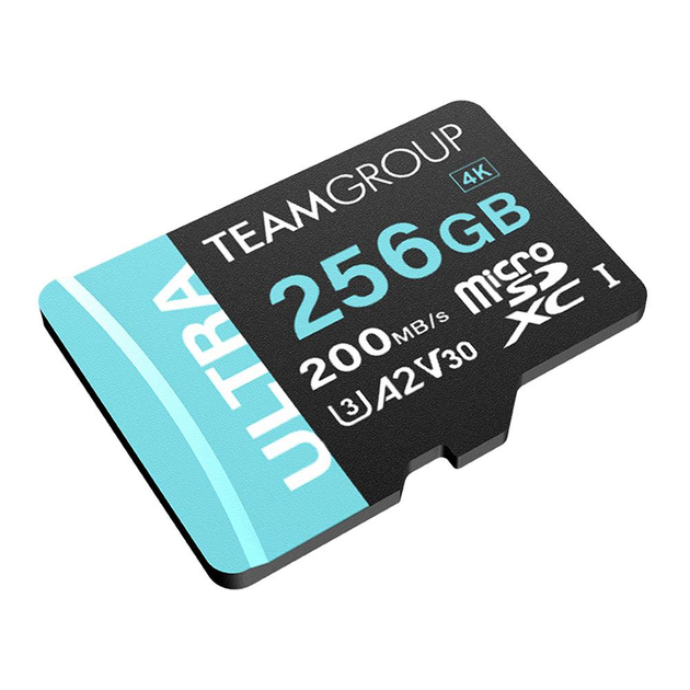 Карта памяти MicroSDXC 256 GB UHS-I/U3 Class 10 Team Ultra R200/W150MB/s + SD-адаптер (TULMSDX256GIA2V3022503) Store - изображение 2