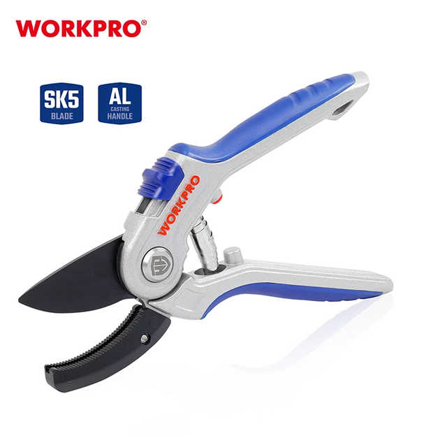 Секатор садовый с алюминиевыми рукоятками и наковальней WORKPRO 215 мм (Ø реза 19 мм) SK5 PRO WP332012 - Фото 3 Секатор садовый с алюминиевыми рукоятками и наковальней WORKPRO 215 мм (Ø реза 19 мм) SK5 PRO WP332012 - изображение 3