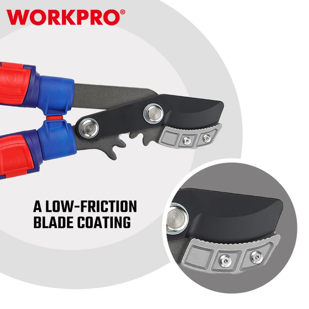 Сучкорез садовый телескопический с опорной наковальней WORKPRO 635-940 мм PRO WP332022 - Фото 2 Сучкорез садовый телескопический с опорной наковальней WORKPRO 635-940 мм PRO WP332022 - изображение 2