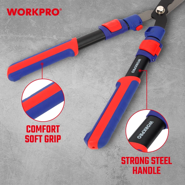 Ножницы для живой изгороди с волнистыми лезвиями WORKPRO 580 мм PRO WP332015 - изображение 4
