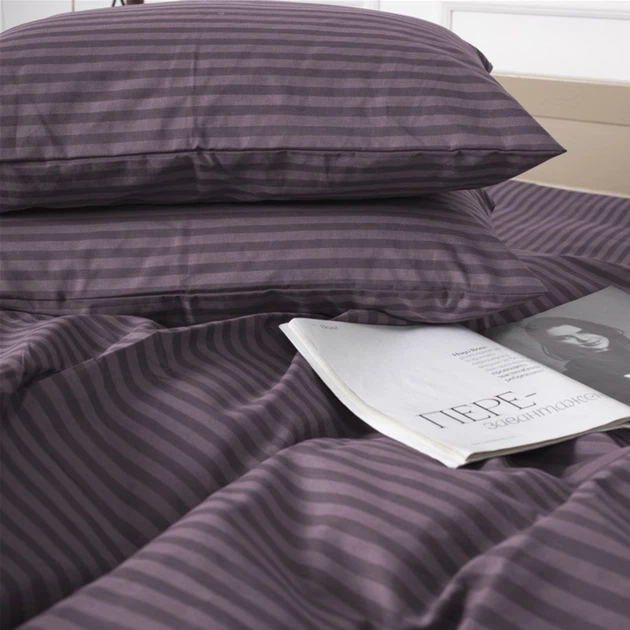 Комплект постельного белья MirSon Полуторный 143 x 210 17-0603 Stripe Violet Бязь (2200008051099) - изображение 4