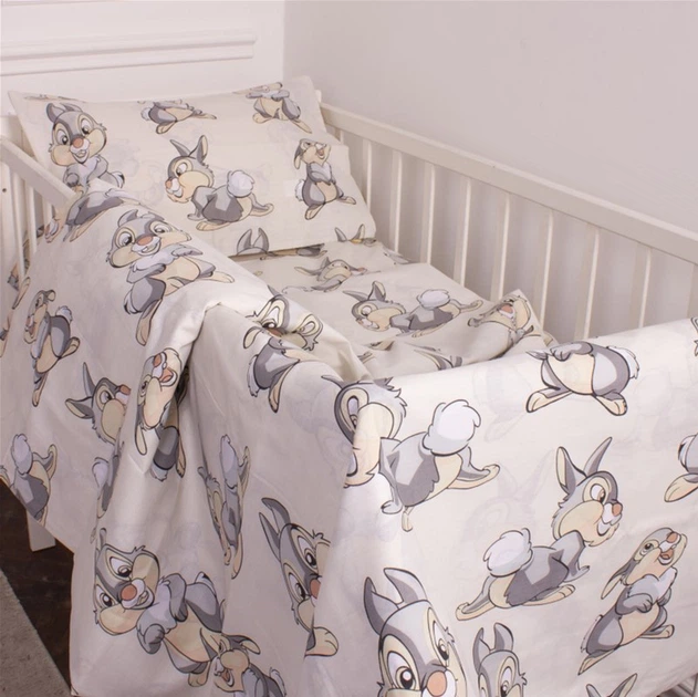 Комплект постельного белья MirSon Kids Time 20-0022 Rabbit Gray 110 x 140 см Бязь (2200007843251) - изображение 3