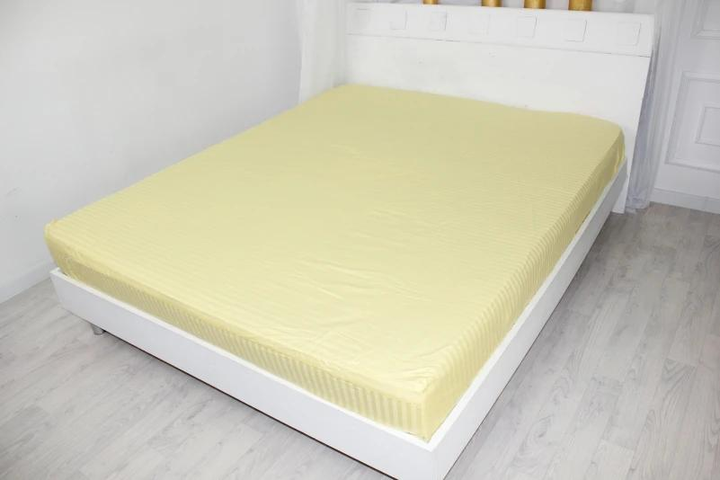 Акція на Простирадло на резинці MirSon односпальне 70х190+10 см 30-0003 Intense Yellow Satin Stripe від Rozetka