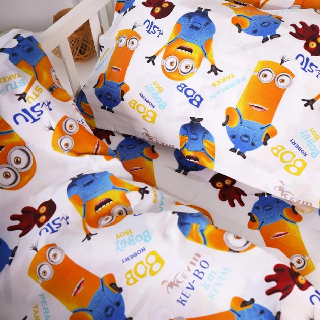Комплект постільної білизни MirSon Kids Time 110x140 см 20-0036 Minions Бязь (2200009639470) - зображення 3