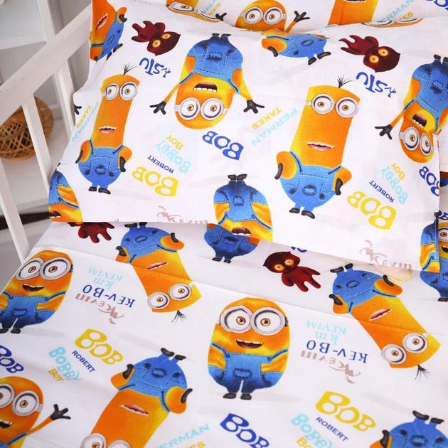 Комплект постільної білизни MirSon Kids Time 110x140 см 20-0036 Minions Бязь (2200009639470) - зображення 6