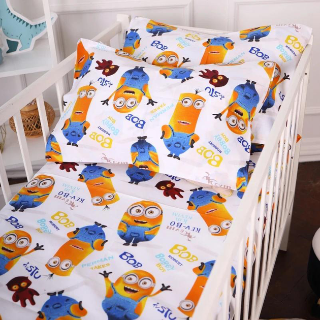 Комплект постільної білизни MirSon Kids Time 110x140 см 20-0036 Minions Бязь (2200009639470) - зображення 9