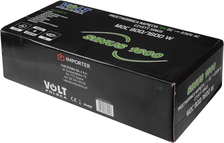 Перетворювач напруги Volt Polska Sinus 1600 12/230V 800/1600W (3SIP160012) - зображення 6