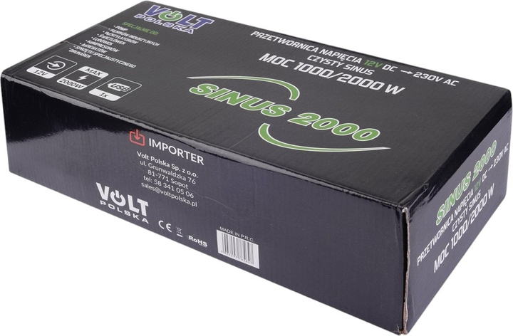 Przetwornica napięcia Volt Polska Sinus 2000 12/230V 1000/2000W (3SIP200012) - obraz 6