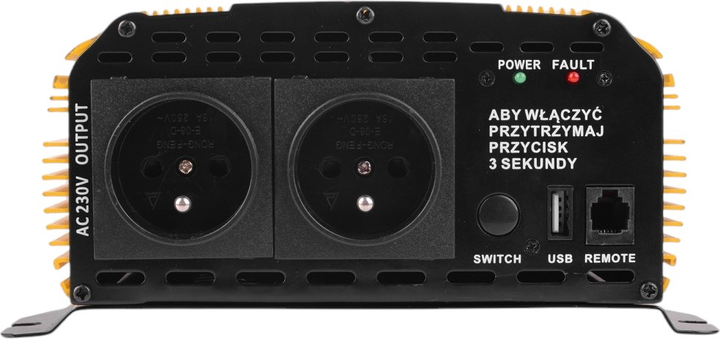 Перетворювач напруги Volt Polska Sinus Plus 1200 12/230V 600/1200W (3SIR120012) - зображення 3