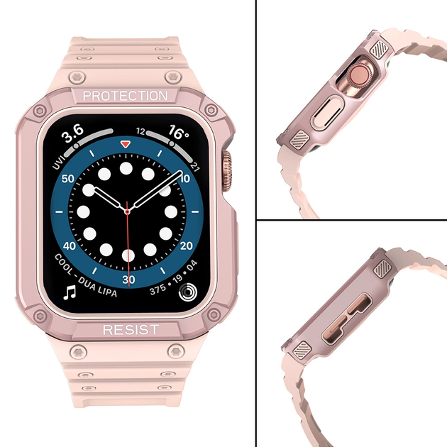 Ремінець із чохлом Hurtel Protect Strap Band для Apple Watch 42/44/45 мм Pink (9145576231760) - зображення 4