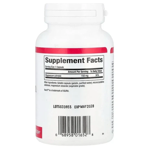 Цитрат магния Magnesium Citrate Natural Factors 150 мг 90 капсул - изображение 2