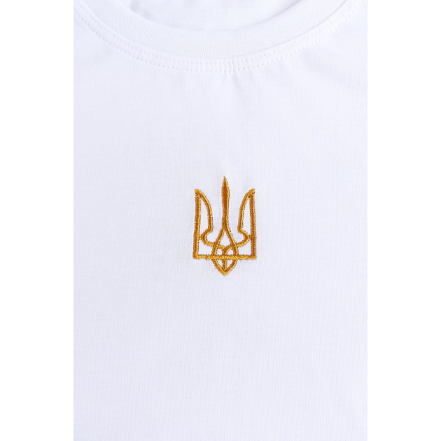 Чоловіча футболка з вишивкою Ladan Тризуб 50 Білий (DJ3-M-TRYZUBMAL4-WHITE) - Фото 3 Чоловіча футболка з вишивкою Ladan Тризуб 50 Білий (DJ3-M-TRYZUBMAL4-WHITE) - изображение 3