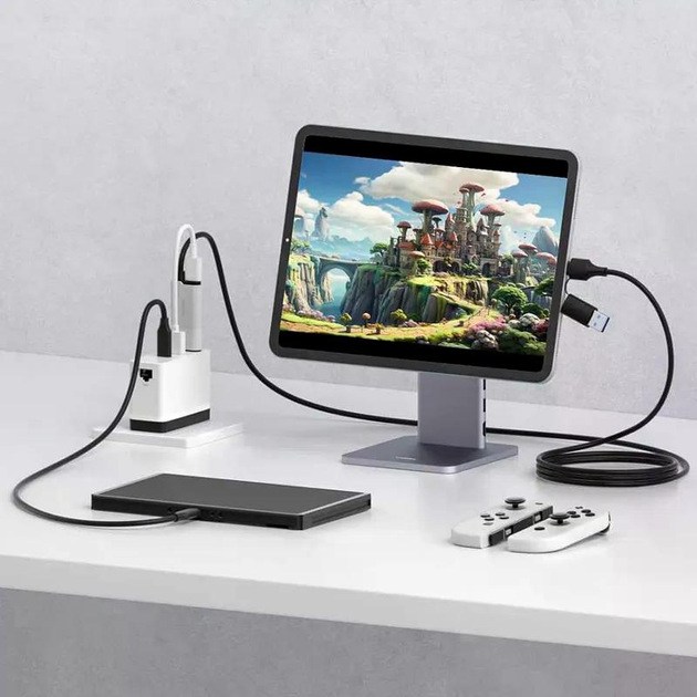 Зовнішня карта відеозахоплення (кабель) HAGiBiS HDMI на USB/Type-C 1080P@60fps 100W PD UHC10 - зображення 5