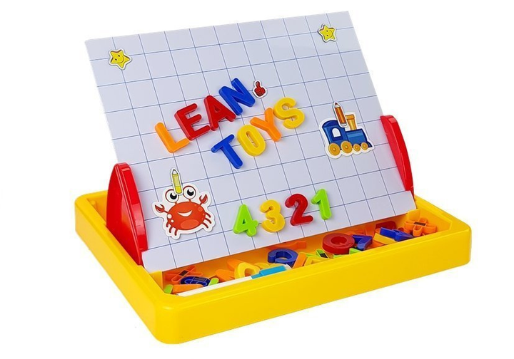 Tablica magnetyczna edukacyjna LEAN Toys cyfry, litery, obrazki (5905214973018) - obraz 2