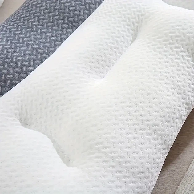 Ортопедическая подушка pillow 03 8h белая серая размер 700x400 мм подушка для сна с эффектом памяти - изображение 5