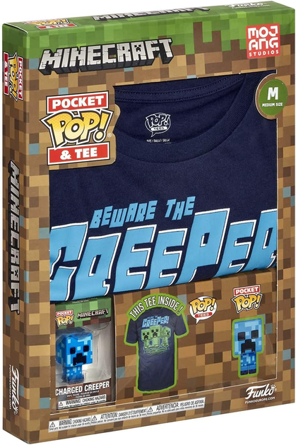 Подарунковий набір Funko Pocket Pop! & Tee Minecraft Charged Creeper Фігурка 4 см + Футболка Розмір M (889698604758) - зображення 2