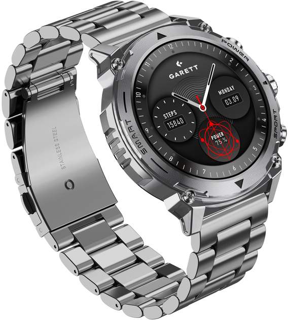 Smartwatch Garett Atom Silver Steel (5904238486863) - obraz 2