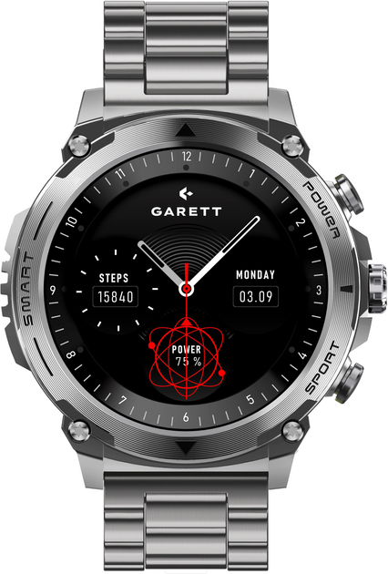 Smartwatch Garett Atom Silver Steel (5904238486863) - obraz 3
