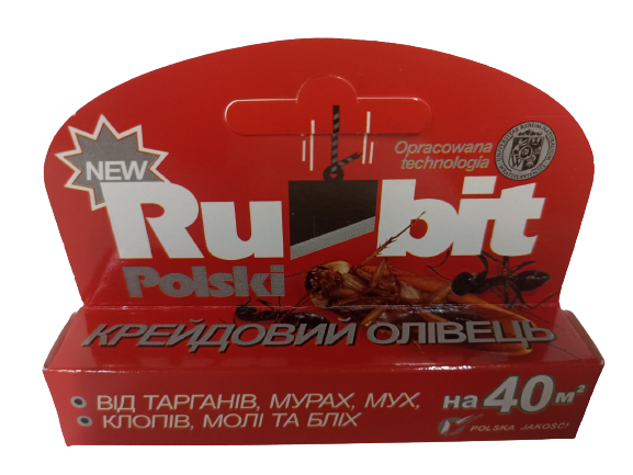 Инсектицидный мелок-карандаш от тараканов и других насекомых Rubit Polski на 40 м2 - Фото 1 Инсектицидный мелок-карандаш от тараканов и других насекомых Rubit Polski на 40 м2 - изображение 1