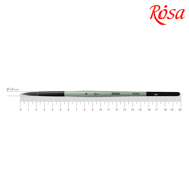 Енот круглый, OASIS 188, № 6, к.р. кисть ROSA - Фото 1 Енот круглый, OASIS 188, № 6, к.р. кисть ROSA - изображение 1