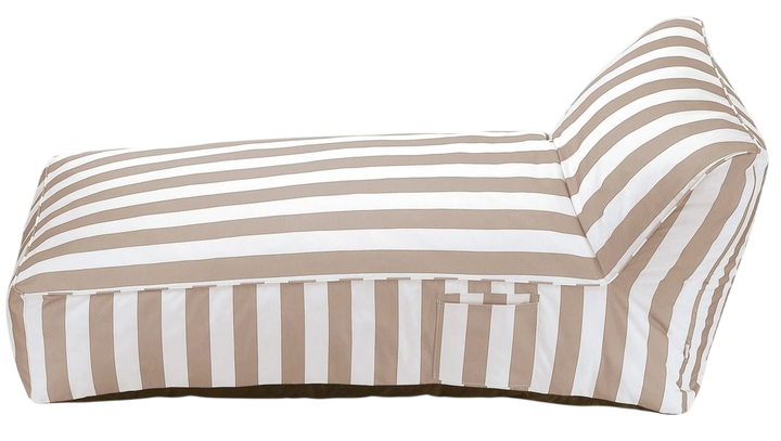 Шезлонг Homla Maris в біло-бежеву смужку 70 x 150 x 65 см (5906496744228) - зображення 2