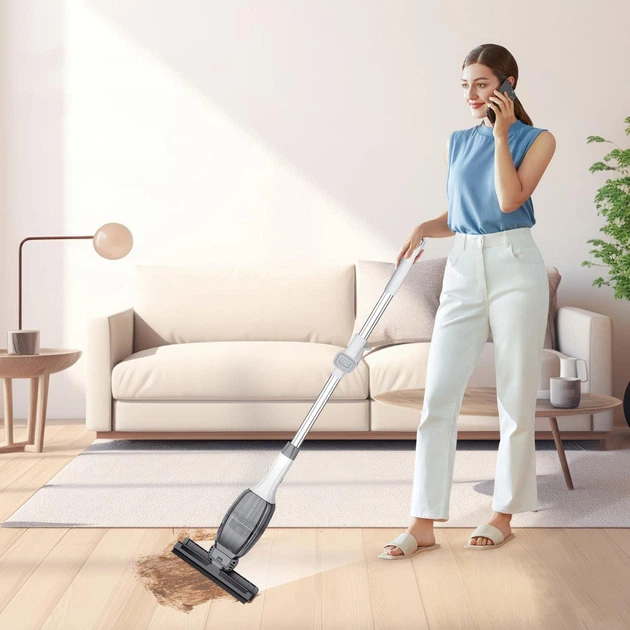 Вертикальный аккумуляторный пылесос 2в1 Electric Cleaner Smart Home, ручной пылесос для сухой и влажной уборки с телескопической ручкой AA-108 - изображение 2
