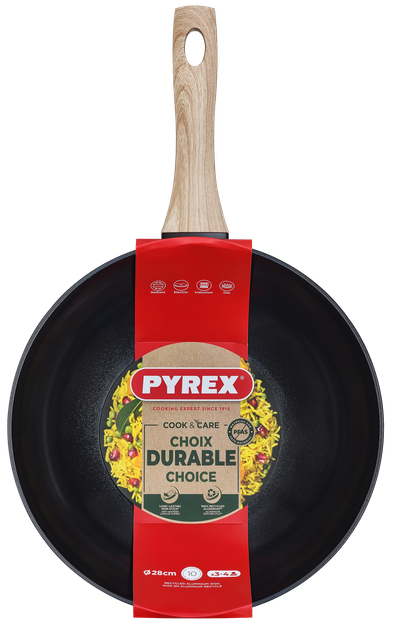 Сковорода Pyrex Cook&Care 28 см, WOK (7120915) - Фото 2 Сковорода Pyrex Cook&Care 28 см, WOK (7120915) - зображення 2