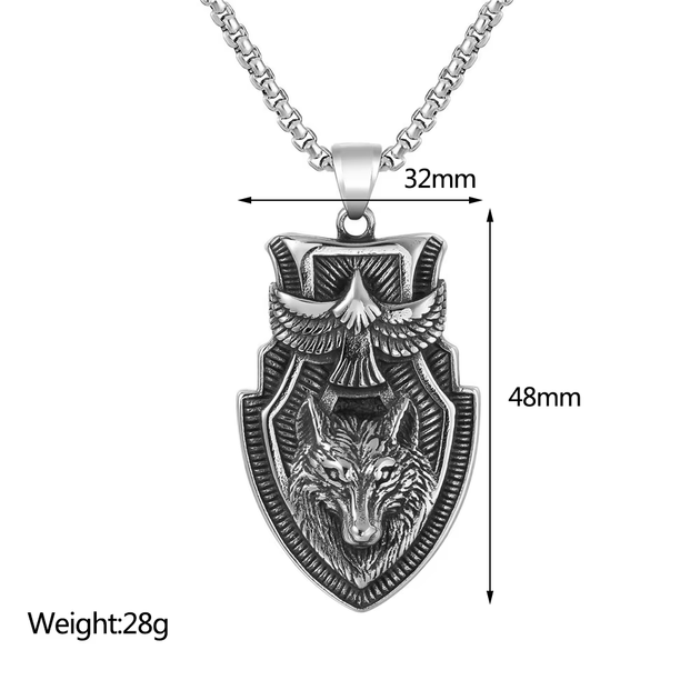 Кулон на цепи в скандинавском стиле Голова Волк Фенрир 22*42 мм Fashion Jewelry - Фото 6 Кулон на цепи в скандинавском стиле Голова Волк Фенрир 22*42 мм Fashion Jewelry - изображение 6