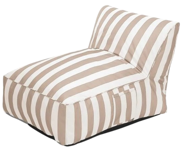 Leżanka Homla Maris w biało-beżowe paski 72 x 102 x 65 cm (5906496744242) - obraz 1