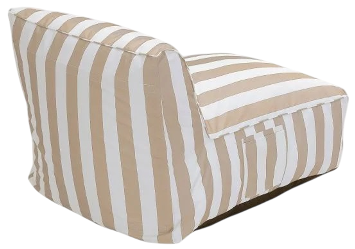 Leżanka Homla Maris w biało-beżowe paski 72 x 102 x 65 cm (5906496744242) - obraz 3