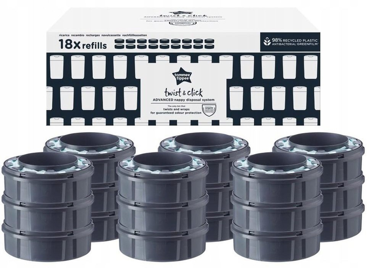 Wkłady do pojemników Tommee Tippee Twist i Click Advance 18 szt (5010415510112) - obraz 1